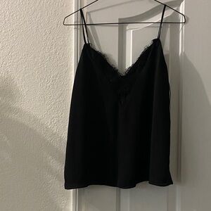 Socialite Elegant Black Lace Trim Camisole